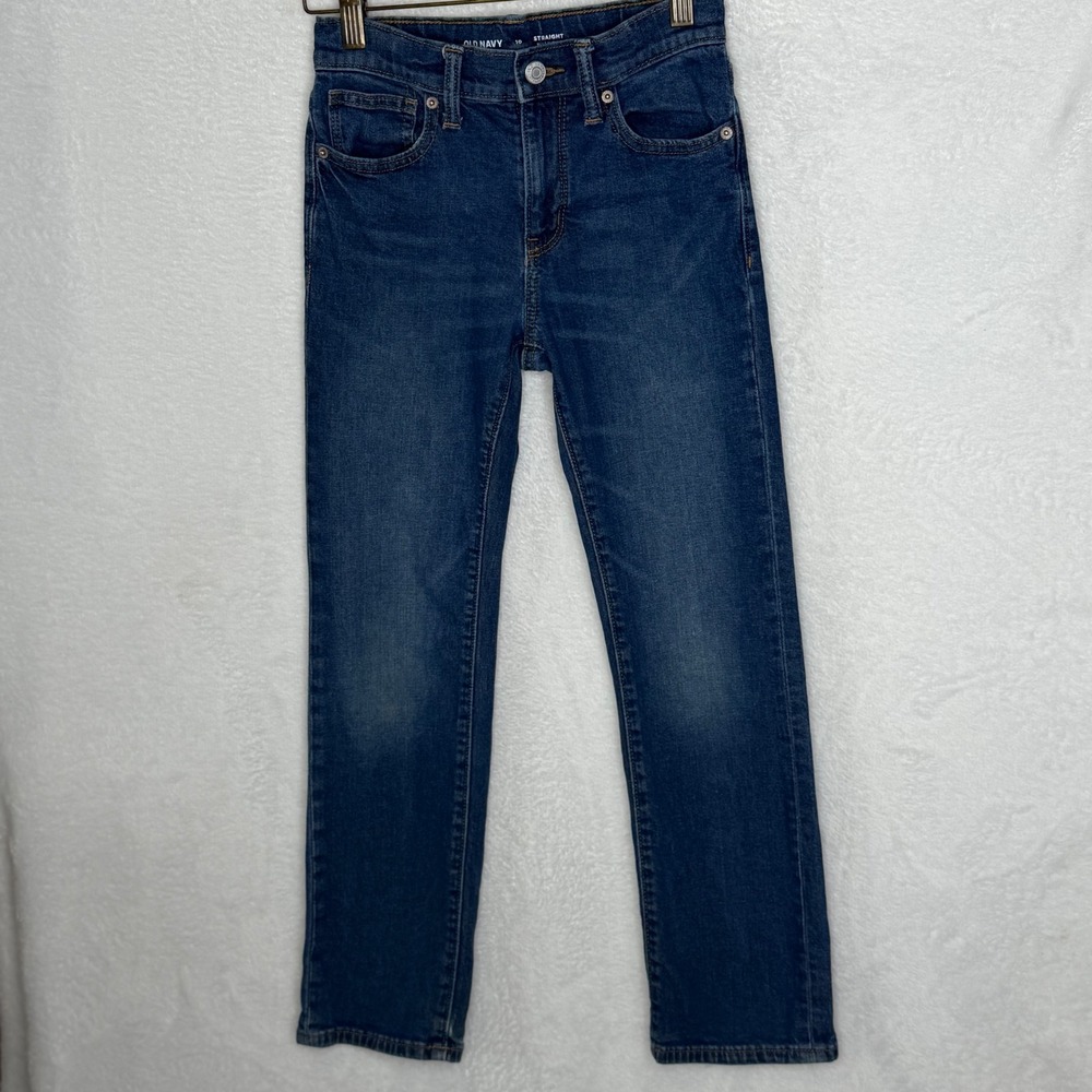 Old Navy Boys 10 Blue Straight Leg Built-In Flex Adjustable Waist Jeans 723731